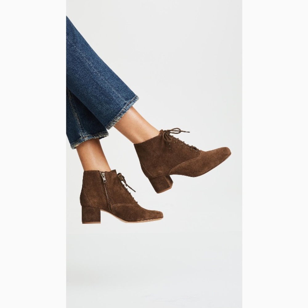 Madewell Lace-up block heal boots